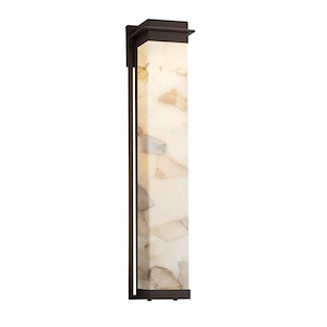 Alabaster Rocks Pacific - 36 Inch Outdoor Wall Sconce with Rectangle Alabaster Resin Shade