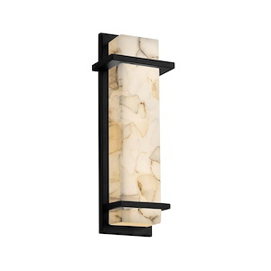 Alabaster Rocks Monolith - 14 Inch Outdoor Wall Sconce with Rectangle Alabaster Resin Shade - 1208125