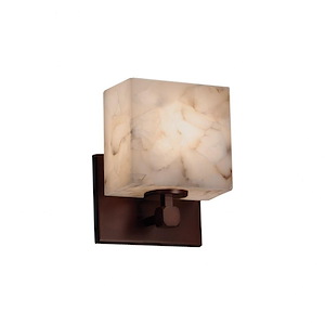 Alabaster Rocks Tetra - 7.5 Inch ADA Wall Sconce with Rectangle Alabaster Resin Shade - 1037528