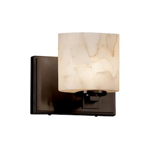 Alabaster Rocks Era - 7 Inch ADA Wall Sconce with Oval Alabaster Resin Shade
