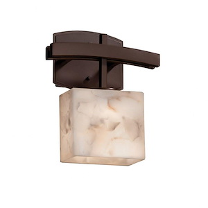 Alabaster Rocks Archway - 10.75 Inch ADA Wall Sconce with Rectangle Alabaster Resin Shade