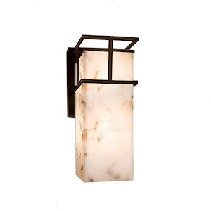 Alabaster Rocks Structure - 14.75 Inch Large Wall Sconce with Alabaster Resin Shade - 922513