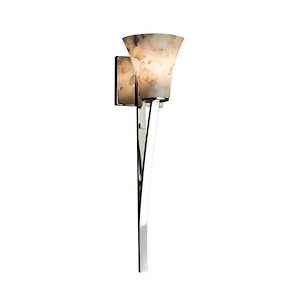 Alabaster Rocks Sabre - 20.75 Inch Wall Sconce with Round Flared Alabaster Resin Shade