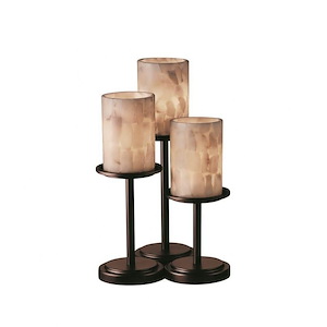 Alabaster Rocks Dakota - 16 Inch Table Lamp with Cylinder Flat Rim Alabaster Resin Shade - 1037750