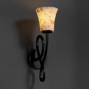 Alabaster Rocks Capellini - 18 Inch Wall Sconce with Round Flared Alabaster Resin Shade