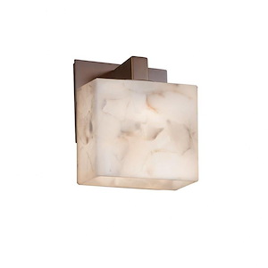 Alabaster Rocks Modular - 7.25 Inch ADA Wall Sconce with Rectangle Alabaster Resin Shade - 1037797