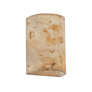 Alabaster Rocks - 12.5 Inch Large Cylinder Open Top and Bottom Wall Sconce with Alabaster Resin Shade - 922392
