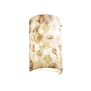 Alabaster Rocks Finials - 12.5 Inch ADA Cylinder Wall Sconce with Alabaster Resin Shade - 922396