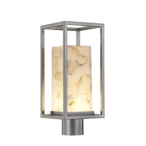 Alabaster Rocks Laguna - 7 Inch Outdoor Post Light with Rectangle Alabaster Resin Shade