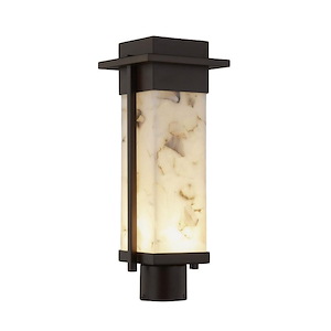 Alabaster Rocks Pacific - 7 Inch Outdoor Post Light with Rectangle Alabaster Resin Shade