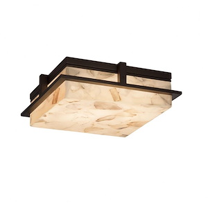 Alabaster Rocks Avalon - 14 Inch Outdoor/Indoor Flush Mount with Square Alabaster Resin Shade