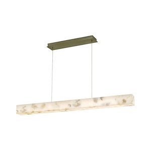 Alabaster Rocks Medley - 20W 1 LED Linear Pendant-3.5 Inch Tall and 48 Inch Wide - 1366657
