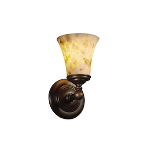 Alabaster Rocks Tradition - 10.5 Inch Wall Sconce with Round Flared Alabaster Resin Shade