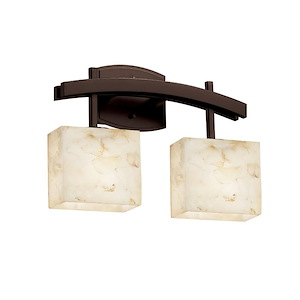 Alabaster Rocks Archway - 15.5 Inch Bath Bar with Rectangle Alabaster Resin Shade - 1037657