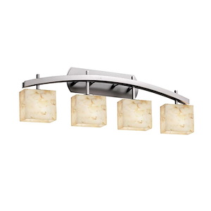 Alabaster Rocks Archway - 35.5 Inch Bath Bar with Rectangle Alabaster Resin Shade - 1037667