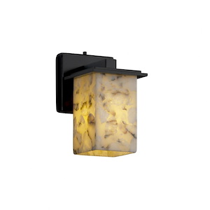 Alabaster Rocks Montana - 8.75 Inch Wall Sconce with Square Flat Rim Alabaster Resin Shade