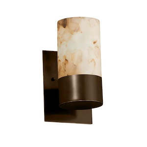 Alabaster Rocks Dakota - 9.75 Inch Uplight Wall Sconce with Cylinder Alabaster Resin Shade - 1037732