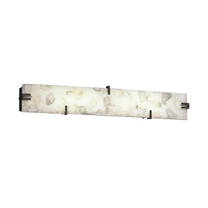 Alabaster Rocks Clips - 36 Inch Linear Wall/Bath Vanity with Alabaster Resin Shade