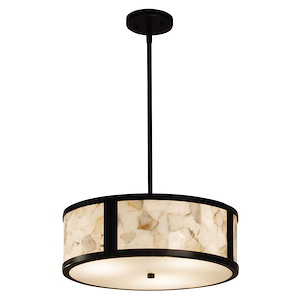 Alabaster Rocks Tribeca - 18 Inch Drum Pendant with Alabaster Resin Shade