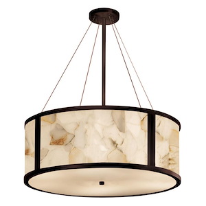 Alabaster Rocks Tribeca - 36 Inch Drum Pendant with Alabaster Resin Shade