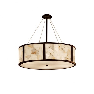 Alabaster Rocks Tribeca - 48 Inch Drum Pendant with Alabaster Resin Shade