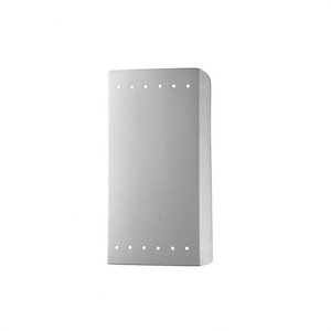 Ambiance - Large Rectangle with Perfs Closed Top Wall Sconce