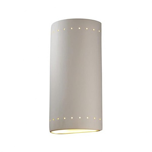 Ambiance - Really Big Cylinder with Perfs Closed Top Outdoor Wall Sconce