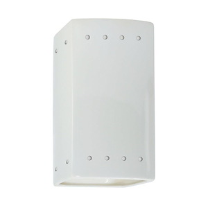 Ambiance - Small Rectangle with Perfs Closed Top Wall Sconce