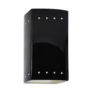 Ambiance - Small Rectangle with Perfs Closed Top Outdoor Wall Sconce