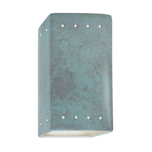 Ambiance - Small Rectangle with Perfs Closed Top Outdoor Wall Sconce - 922673