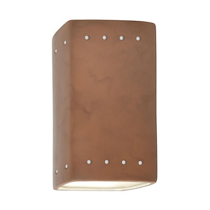 Ambiance - Small Rectangle with Perfs Open Top and Bottom Outdoor Wall Sconce - 922675