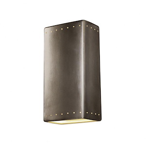 Ambiance - Really Big Rectangle with Perfs Closed Top Wall Sconce