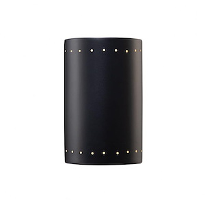 Ambiance - Large Cylinder with Perfs Closed Top Outdoor Wall Sconce