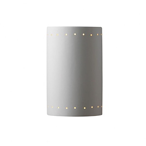 Ambiance - Large ADA Cylinder with Perfs Closed Top Wall Sconce