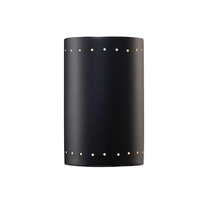 Ambiance - Large ADA Cylinder with Perfs Closed Top Outdoor Wall Sconce