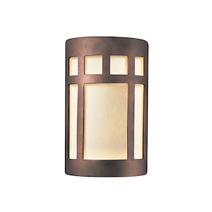 Ambiance - 12W 1 LED Small ADA Prairie Window Open Top and Bottom Outdoor Wall Sconce-9.25 Inches Tall and 5.75 Inches Wide - 1332270