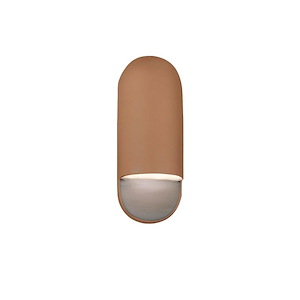 Ambiance - 12W 1 LED Small ADA Capsule Wall Sconce-14 Inches Tall and 5 Inches Wide