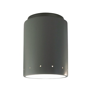 Radiance - 1 Light Cylinder with Perfs Flush Mount-8.5 Inches Tall and 6.5 Inches Wide - 1332284