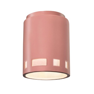 Radiance - 1 Light Cylinder with Prairie Window Flush Mount-8.5 Inches Tall and 6.5 Inches Wide - 1332288