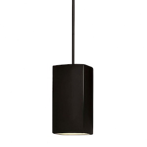 Radiance - 1 Light Rectangular Pendant with Rigid Stem In Modern Style-10.25 Inches Tall and 5.5 Inches Wide