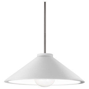 Radiance - 1 Light Flare Pendant with Rigid Stem In Modern Style-5 Inches Tall and 11.75 Inches Wide