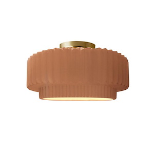 Radiance - 1 Light Pleated Tier Semi-Flush Mount-7 Inch Tall and 12 Inch Wide - 1393154