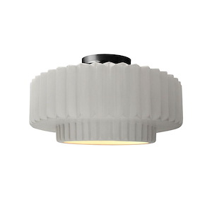 Radiance - 1 Light Pleated Tier Semi-Flush Mount-7.25 Inch Tall and 14.5 Inch Wide - 1341824
