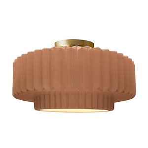 Radiance - 1 Light Pleated Tier Semi-Flush Mount-8 Inch Tall and 16.5 Inch Wide - 1341747