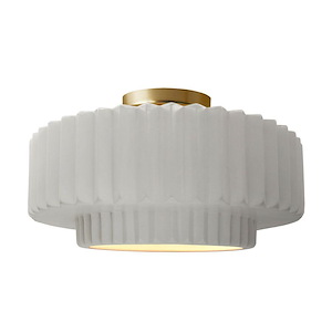 Radiance - 1 Light Pleated Tier Semi-Flush Mount-8 Inch Tall and 16.5 Inch Wide - 1341747
