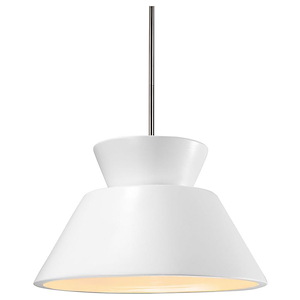 Radiance - 1 Light Trapezoid Pendant with Rigid Stem In Modern Style-8 Inches Tall and 11 Inches Wide