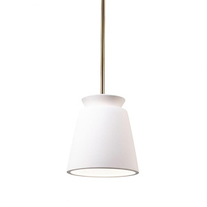 Radiance - 1 Light Small Trapezoid Pendant with Rigid Stem In Modern Style-7.5 Inches Tall and 7.75 Inches Wide