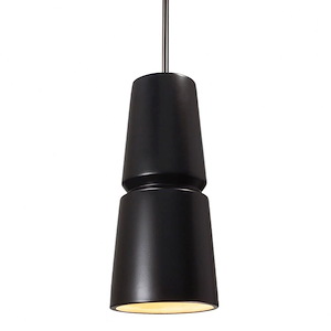 Radiance - 1 Light Small Cone Pendant with Rigid Stem In Modern Style-13.5 Inches Tall and 6 Inches Wide