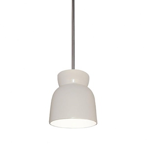Radiance - 1 Light Large Hourglass Pendant with Rigid Stem In Modern Style-8 Inches Tall and 7.5 Inches Wide - 1275252