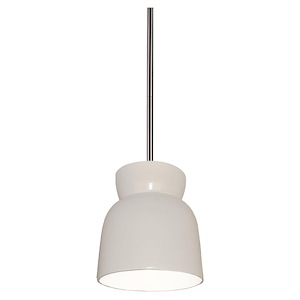 Radiance - 1 Light Large Hourglass Pendant with Rigid Stem In Modern Style-8 Inches Tall and 7.5 Inches Wide